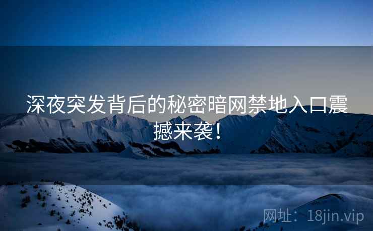 深夜突发背后的秘密暗网禁地入口震撼来袭！