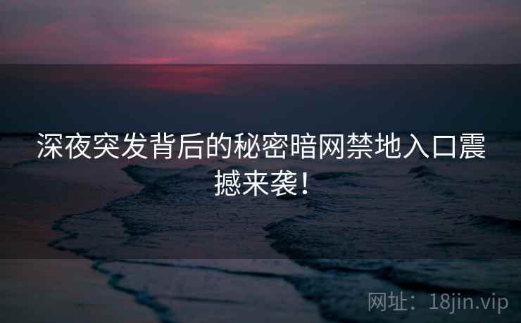 深夜突发背后的秘密暗网禁地入口震撼来袭！