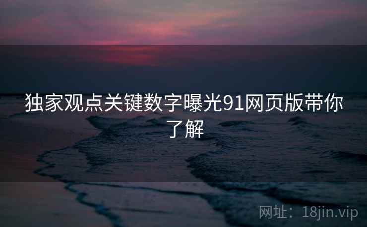 独家观点关键数字曝光91网页版带你了解  第1张