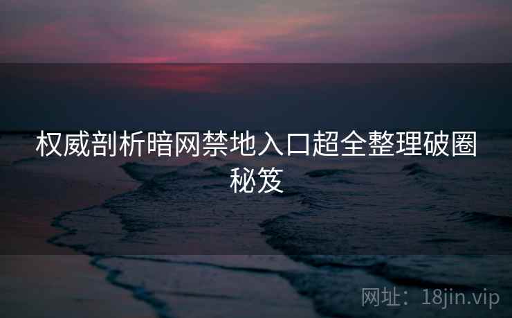 权威剖析暗网禁地入口超全整理破圈秘笈