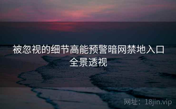 被忽视的细节高能预警暗网禁地入口全景透视